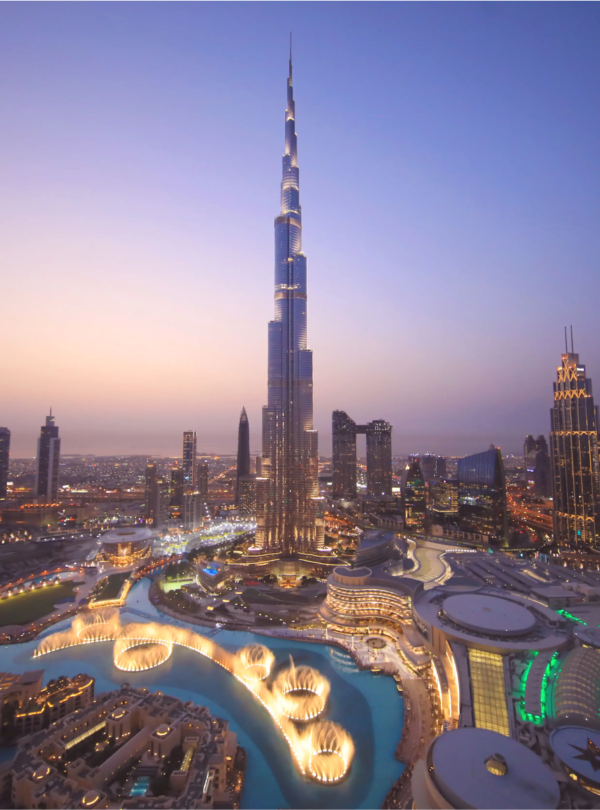 burj khlefa with city view night